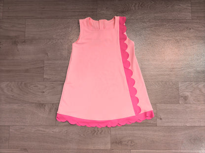 Baby Girls Pink Sleeveless Yoga Active Scallop Knee Length Dresses Preorder GSD4240