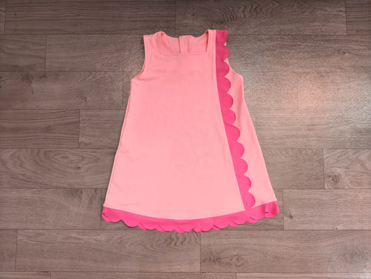 Baby Girls Pink Sleeveless Yoga Active Scallop Knee Length Dresses Preorder GSD4240
