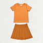 Sibling Baby Girls Colorful Short Sleeve Shirts Pleated Skirt Short Yoga Active Clothes Sets