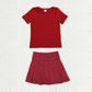Sibling Baby Girls Colorful Short Sleeve Shirts Pleated Skirt Short Yoga Active Clothes Sets