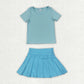 Sibling Baby Girls Colorful Short Sleeve Shirts Pleated Skirt Short Yoga Active Clothes Sets