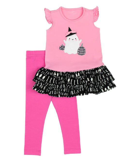 Baby Girls Clothes Halloween Pink Cute Ghost Tops Pants Clothes Sets Preorder GSPO1685