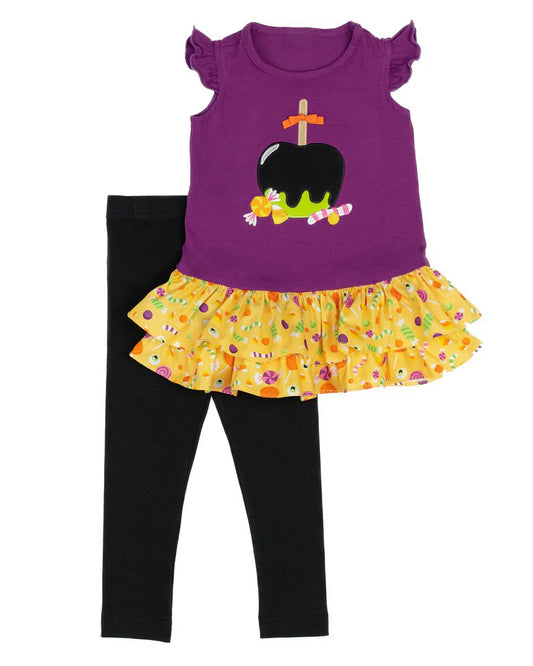 Baby Girls Clothes Halloween Candy Purple Tops Pants Clothes Sets Preorder GSPO1686