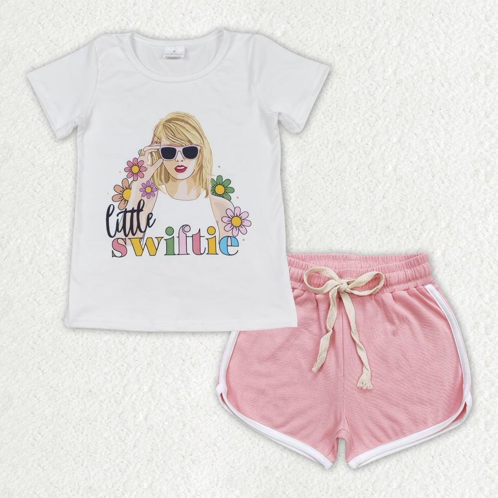 Baby Girls Clothes Pink Short Sleeve Shirt Top Shorts Sets GSSO1343