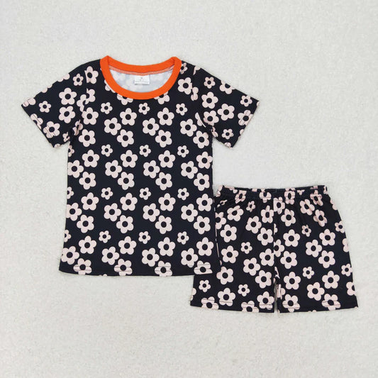 Sibling Baby Girls Short Sleeve Colorful Flowers Top Shorts Summer Clothes Sets