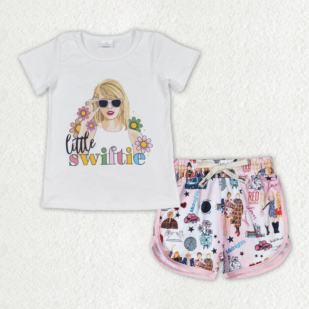 Baby Girls Clothes Little Flowers Short Sleeve Top Shorts Clothes Sets GSSO1431