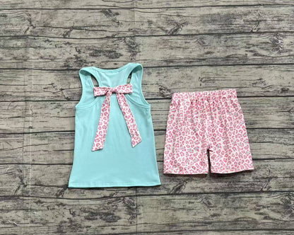 Baby Girls Clothes Green Pocket Bow Vest Ruffle Shorts Clothes Sets Preorder GSSO1784 3.4