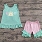 Embroidery Baby Girls Clothes Castle Star Bows Tunic Ruffle Shorts Sets Preorder GSSO1983