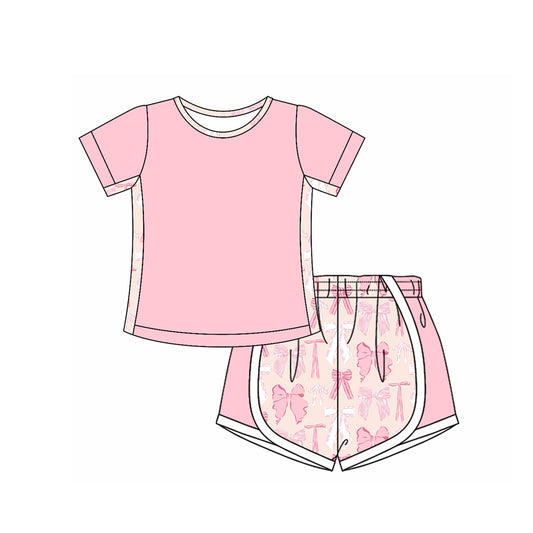 Baby Girls Clothes Pink Short Sleeves Top Bows Shorts Set Preorder GSSO2568 4.3