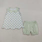 Sibling Baby Girls Flowers Checked Collar Scallop Tunic Ruffle Short Clothes Set Rompers