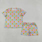 Sibling Baby Girls Colorful Flowers Butterfly Top Short Slouchy Clothes Sets