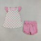Sibling Baby Girls Park Flowers Checked Top Shorts Clothes Set Ruffle Rompers