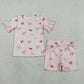 Sibling Baby Girls Short Sleeve Colorful Flowers Top Shorts Summer Clothes Sets