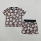 Sibling Baby Girls Colorful Flowers Butterfly Top Short Slouchy Clothes Sets