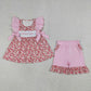 Sibling Embroidery Mama's Girl Flowers Tunic Ruffle Bummies Short Clothes Set Rompers