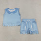 Sibling Baby Girls Short Sleeve Collar Checked Top Pockets Shorts Scallop Clothes Sets
