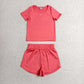 Sibling Baby Girls Colorful Short Sleeve Shirt Top Sport Short Yoga Active Clothes Sets