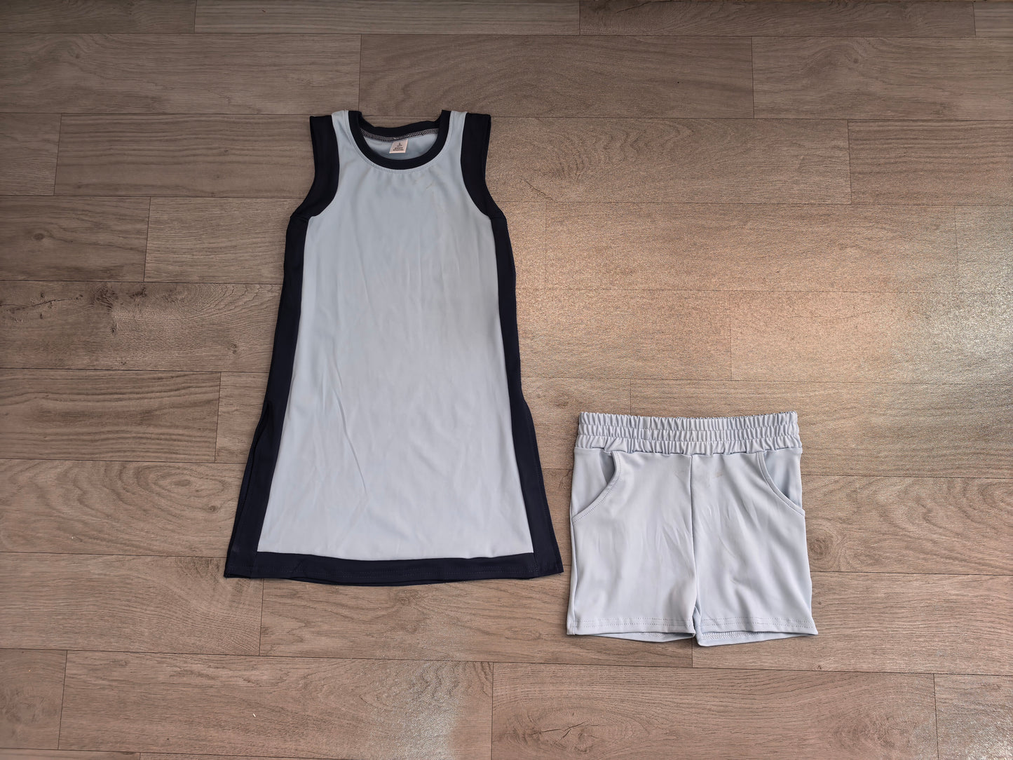 Baby Girls Clothes Sleeveless Navy Blue Yoga Active Split Skirt Short Clothes Set Preorder GSSO3847