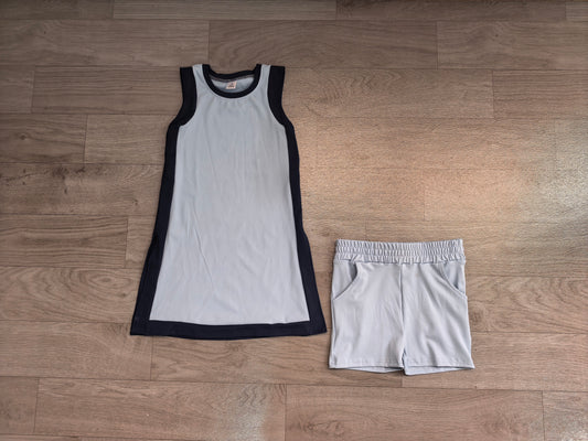 Baby Girls Clothes Sleeveless Navy Blue Yoga Active Split Skirt Short Clothes Set Preorder GSSO3847