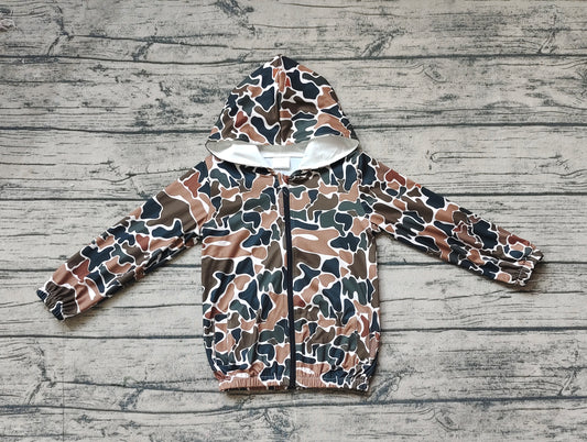 Baby Girls Clothes Tops Camo Hooded Long Sleeve Zip Jackets Tops Preorder GT0635