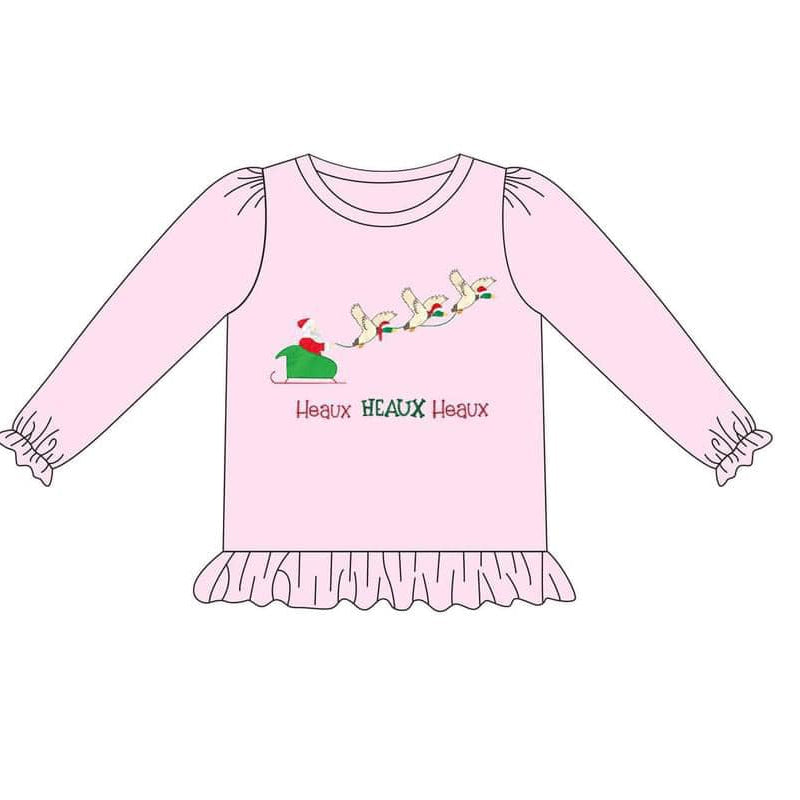 Baby Girls Clothes Tops Pink Christmas Santa Ducks Long Sleeve Tee Shirts Tops Preorder GT0715