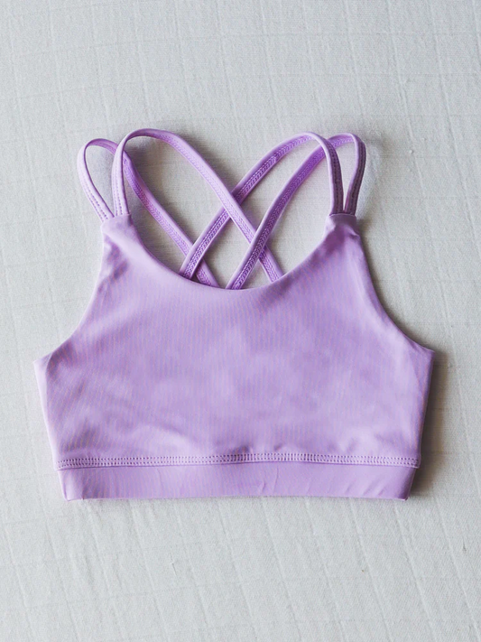 Baby Girls Active Wear Tops Lavender Strap Yoga Vest Top Preorder GT1002 3.31