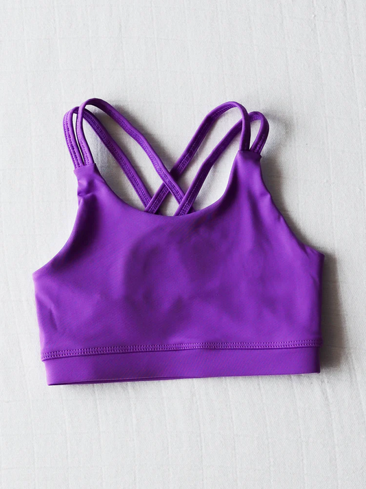 Baby Girls Active Wear Tops Purple Strap Yoga Vest Top Preorder GT1003 3.31