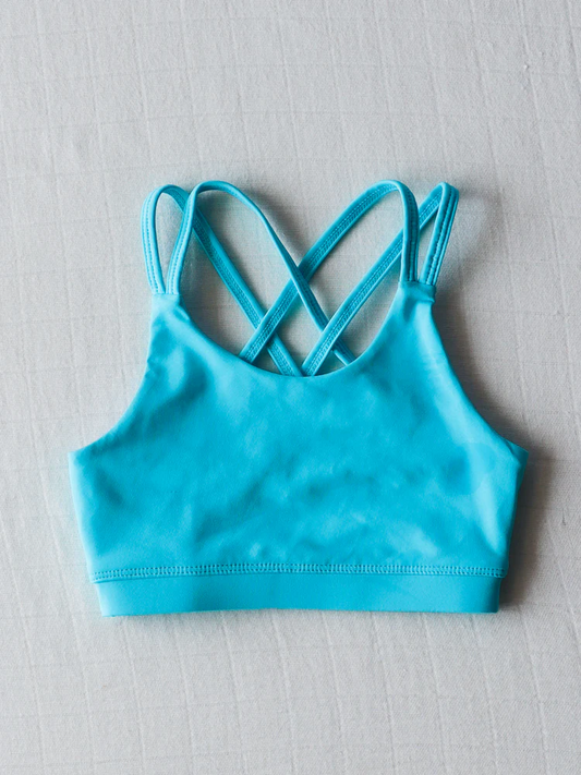 Baby Girls Active Wear Tops Blue Strap Yoga Vest Top Preorder GT1007 3.31