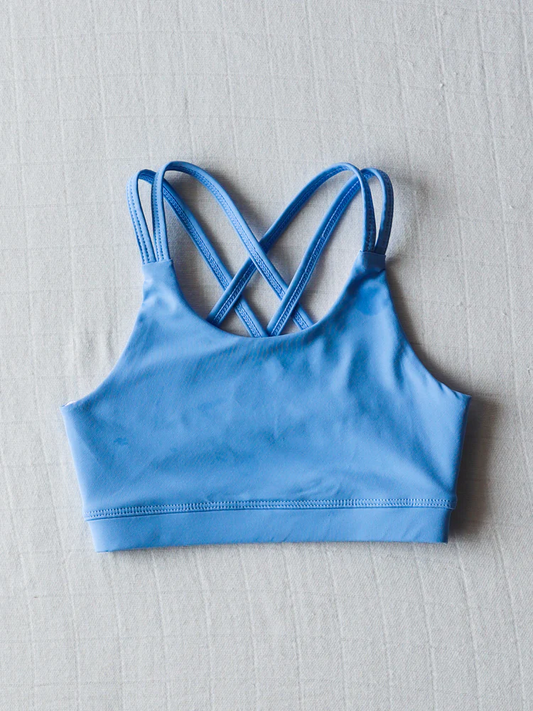 Baby Girls Active Wear Tops Blue Strap Yoga Vest Top Preorder GT1009