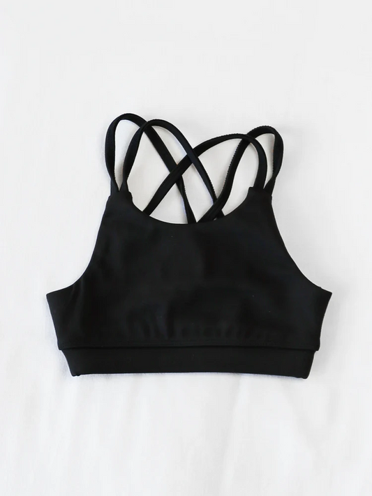 Baby Girls Active Wear Tops Black Strap Yoga Vest Top Preorder GT1011 3.31