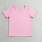 Sibling Baby Girls Short Sleeve Colorful Yoga Active T-shirts Tops