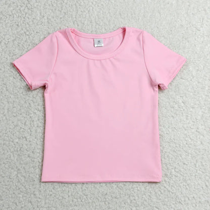 Sibling Baby Girls Short Sleeve Colorful Yoga Active T-shirts Tops