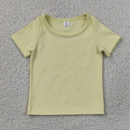 Sibling Baby Girls Short Sleeve Colorful Yoga Active T-shirts Tops
