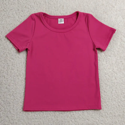 Sibling Baby Girls Short Sleeve Colorful Yoga Active T-shirts Tops