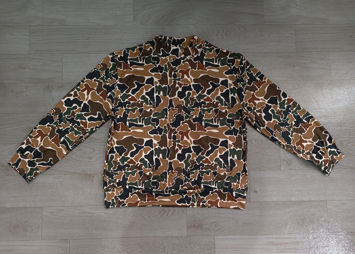 Adult Women Clothes Dark Brown Camo Yoga Active Long Sleeve T-shirts Top Preorder GT1817