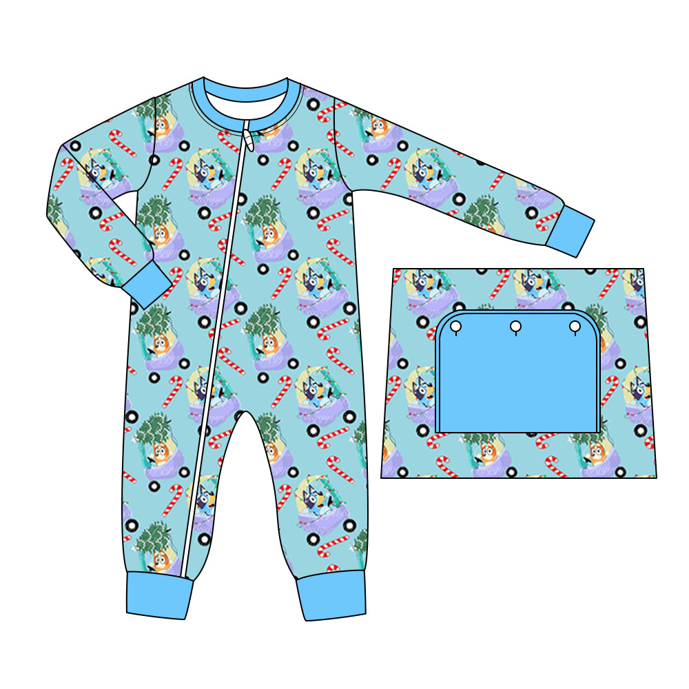 Baby Infant Boys Rompers Cartoon Dogs Christmas Zip Long Sleeve Rompers preorder LR1431