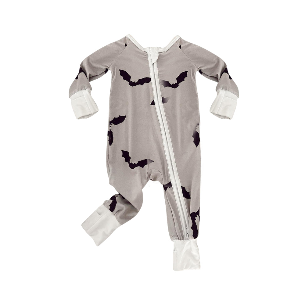 Baby Infant Boys Rompers Grey Halloween Bats Long Sleeve Rompers preorder LR1438