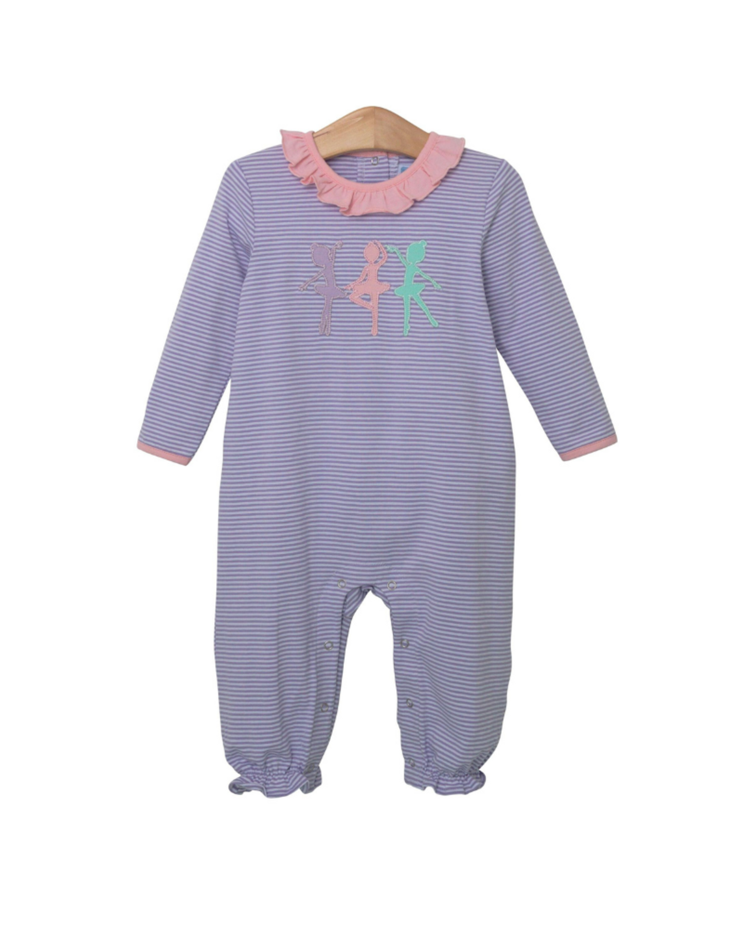 Baby Infant Girls Rompers Purple Stripes Dance Long Sleeve Rompers preorder LR1481