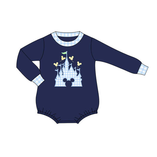 Baby Infant Boys Rompers Castle Navy Long Sleeve Rompers preorder LR1525