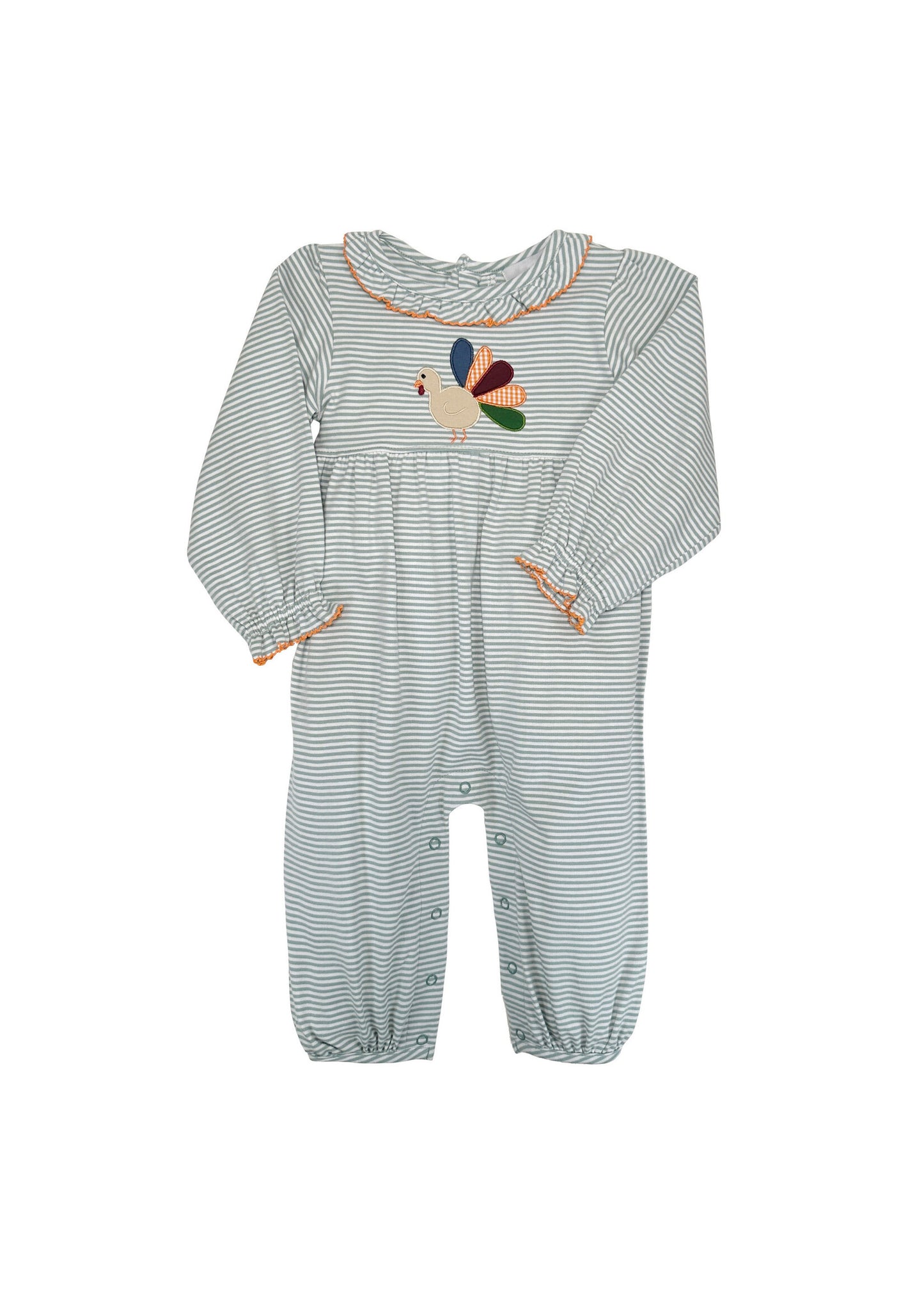 Baby Infant Girls Rompers Thanksgiving Stripes Turkey Rompers preorder LR1542