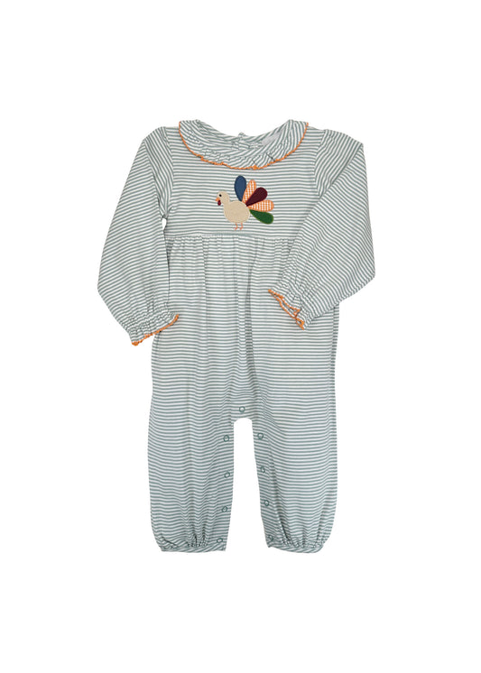 Baby Infant Girls Rompers Thanksgiving Stripes Turkey Rompers preorder LR1542