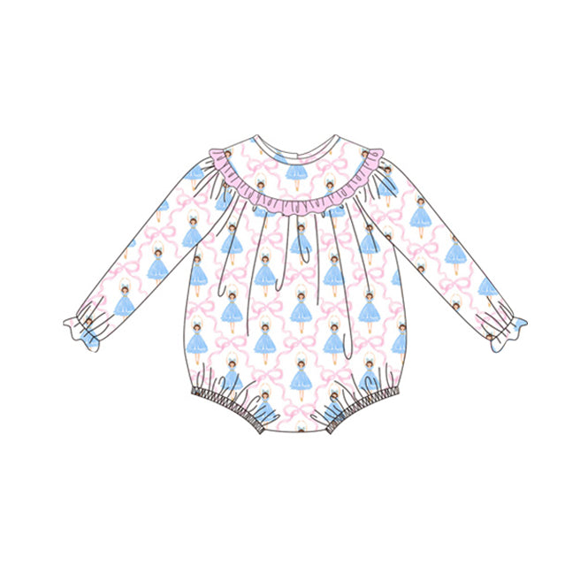 Baby Infant Girls Rompers Dance Bows Long Sleeve Rompers preorder LR1555