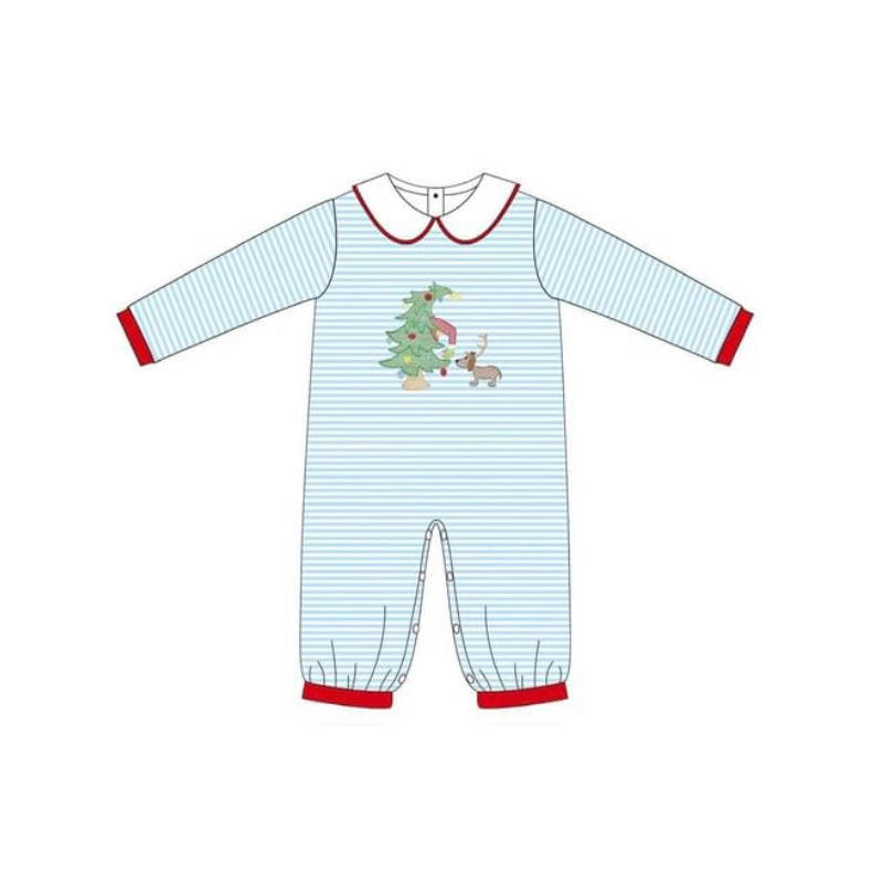 Baby Infant Boys Rompers Christmas Tree Dogs Long Sleeve Rompers preorder LR1564