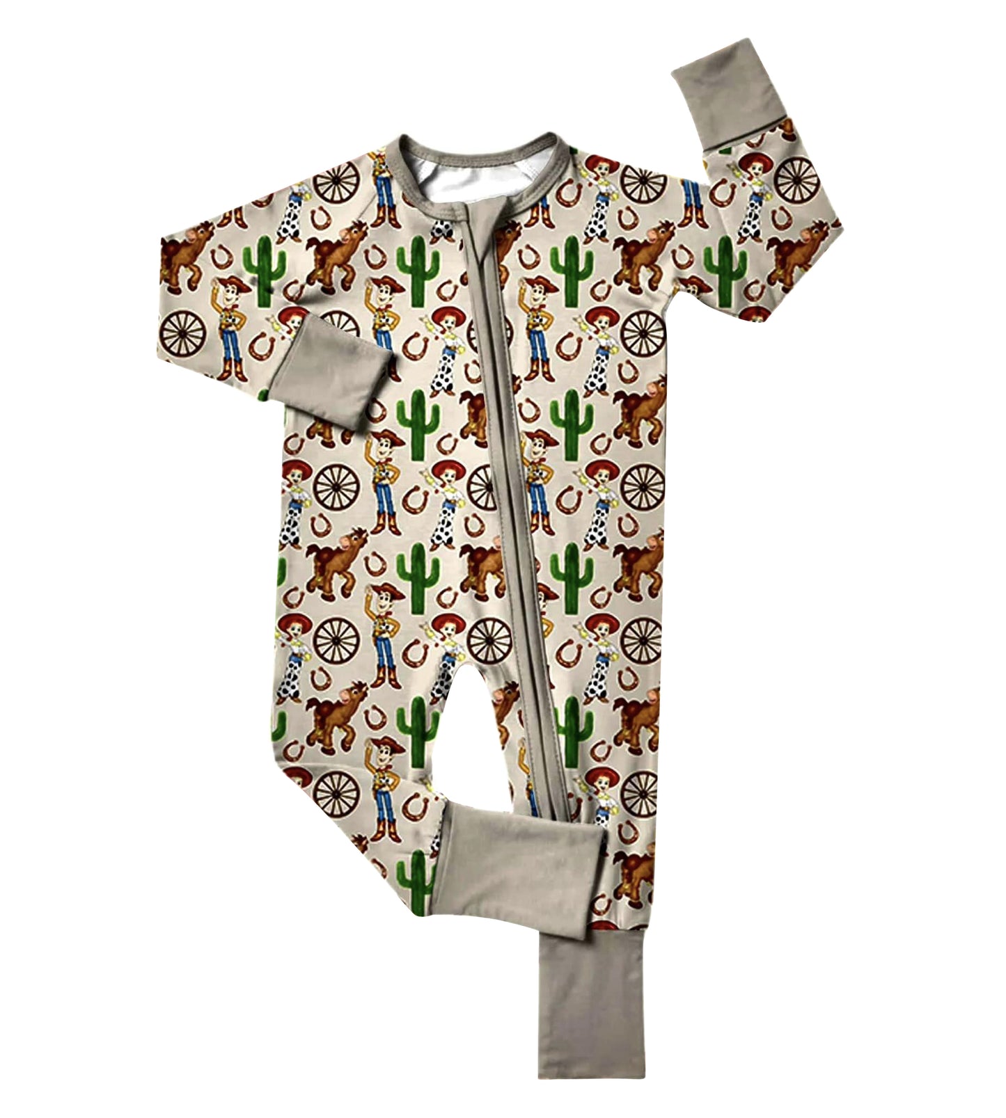 Baby Infant Boys Rompers Toys Western Cactus Zip Rompers preorder LR1567