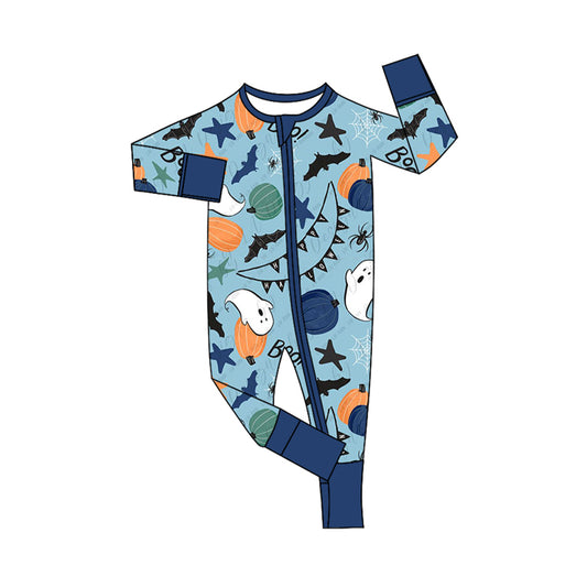 Baby Infant Boys Rompers Halloween Ghost Pumpkin Zip Rompers preorder LR1568