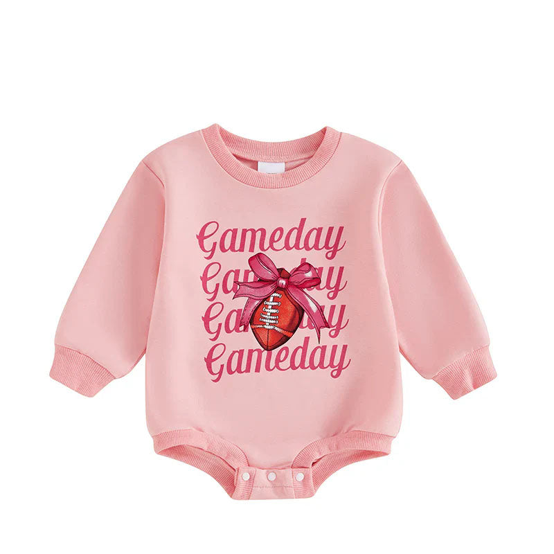 Baby Infant Girls Rompers Pink Football Bow Rompers preorder LR1589