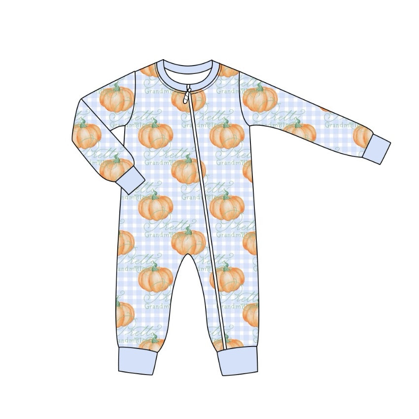 Baby Infant Rompers Rompers Halloween Pumpkin Zip Rompers preorder LR1613