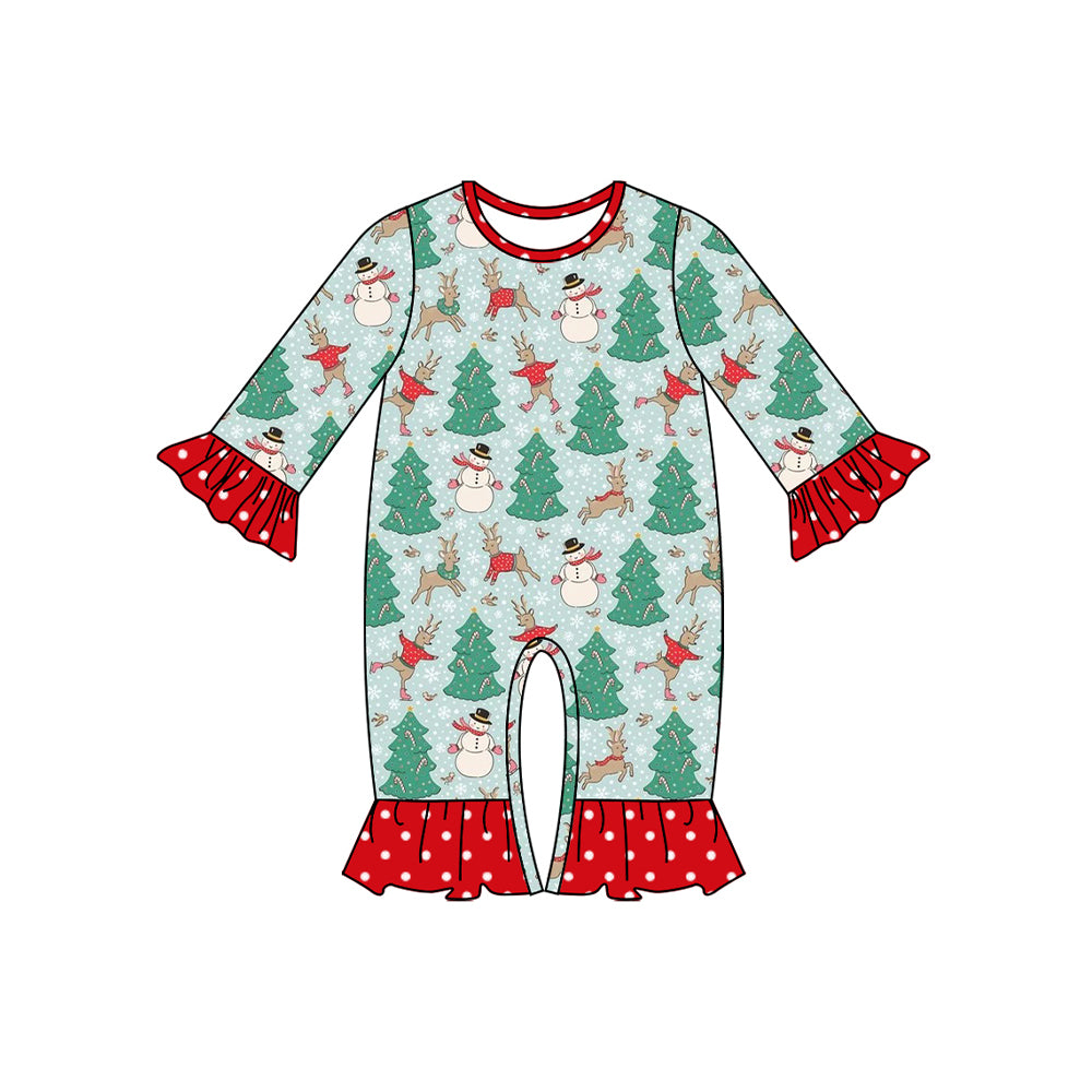 Baby Infant Girls Rompers Christmas Tree Snowman Rompers preorder LR1658