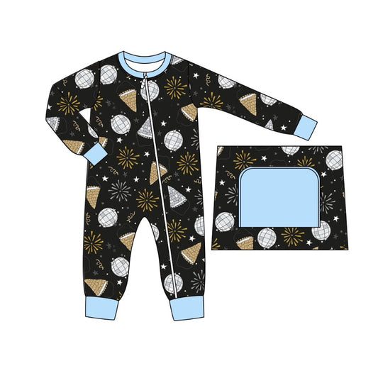 Baby Infant Boys Rompers Happy New Year Disco Zip Rompers preorder LR1667