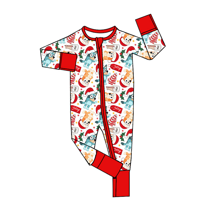 Baby Infant Boys Rompers Christmas Tree Dots Zip Rompers preorder LR1684